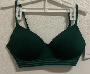 ⚡️Auden Women’s Adjustable Strap Stretch Wire-Free Push-Up Bra Green (36D) - Picture 1 of 3