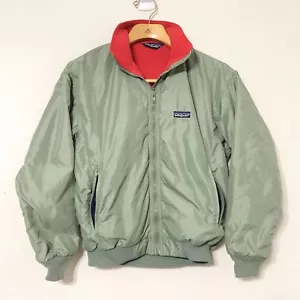 Vintage Damen Patagonia USA oliv drab Reißverschluss Stapel Vlies Muschel Bomberjacke Kind - Bild 1 von 11