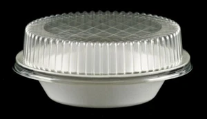 100 Salatschalen "B2" mit Deckel, rund, weiß, 400 ml - Bild 1 von 1