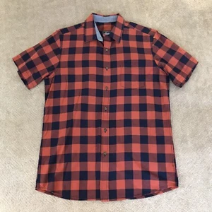 GH Bass & Co Performance Button Up Shirt Mens Size M Short Sleeve Plaid Red - Picture 1 of 12