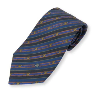 USED CELINE tie Regimental tie Navy system multicolor suit - Picture 1 of 14