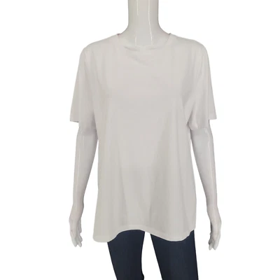 Denim Co Top Talla Grande Blanca Moderna Exterior Verano Perfecto Jersey Tejido Camiseta Foto 1 de 4