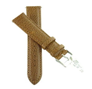 Uhren Armband Leder 20 mm hellbraun Dornschliesse silberfarben  - Bild 1 von 2