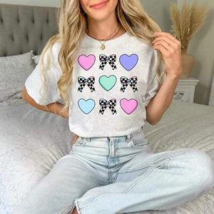 Karierte Herzen Valentinstag ~ T-Shirts, Sweatshirts - Bild 1 von 19