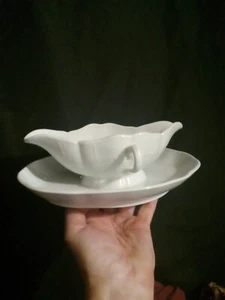Kpm Gravy Boat White Basket Weave 10.5" Inpress WZ 2 Blue Septor - Picture 1 of 12