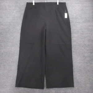 Old Navy Dress Pants Womens XXL Wide Leg High Rise Pull On Elastic Waist Black - Picture 1 of 13