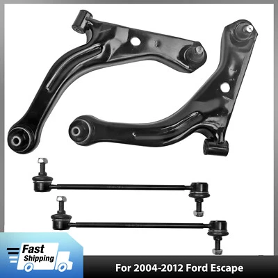  Front Lower Control Arms+Sway Bar Link for Ford Escape Mercury Mariner 2004-12 Foto 1 de 4