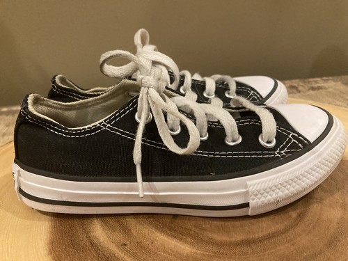 Scarpe sneakers basse Converse bambino ragazzo nere stringate taglia 11