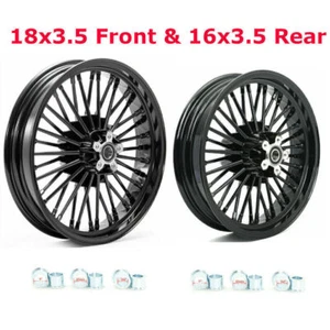 18X3.5 16X3.5 Fat Spoke Wheels for Harley Softail Fatboy Deuce Springer FLSTF - Bild 1 von 12
