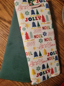 Set 2 Geschirrtrocknungsmatten grün weiß umkehrbar Weihnachten LASSEN SIE ES SCHNEEN Freude jolly - Bild 1 von 3