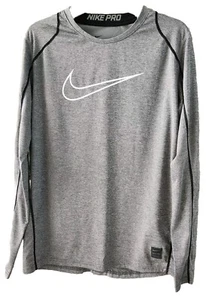 Nike Boys/Girls Shirt XL Pro Dri-Fit Fitted Long Sleeve 739405-091 Gray - Picture 1 of 5