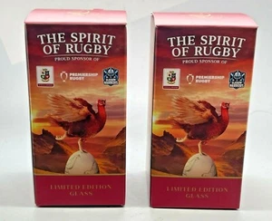 2 X BERÜHMTE GROUSE 'SPIRIT OF RUGBY' WHISKYGLÄSER - PUB BAR ZUHAUSE ZWEI PAAR  - Bild 1 von 5
