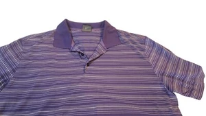 Nike Shirt Mens Size XXL Golf Dri-Fit Polo Purple White Stripe Tour Performance - Picture 1 of 10