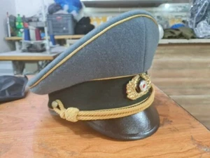 WW2 German Army Generals Men's Officers Service Visor Hat Cap Reproduction WWII - Picture 1 of 10
