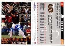 J.T. Restko Signed 2008 Grandstand Bakersfield Blaze #26 Card Auto