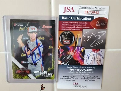 BRENDAN RODGERS signed ROCKIES baseball trading card JSA COA - Image 1 of 2