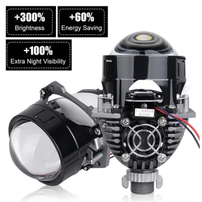 2.5'' Bi-LED Projector Len Car Headlight 70W Retrofit LED Headlamp High-Low Beam Foto 1 de 4