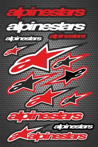 ALPINESTARS x 14 Logos Sponsors Stickers Decals - Picture 1 of 1