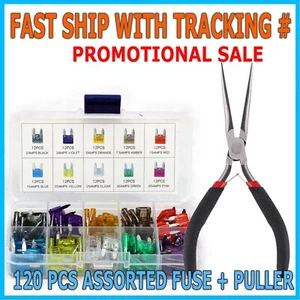 120pcs MINI Blade Fuse Assortment Auto Car Motorcycle SUV FUSES Kit APM ATM UTV - Picture 1 of 15