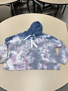 Calvin Klein Damen Cropped Tie Dye Crop Hoodie Langarm Größe 2XL 318 - Bild 1 von 11