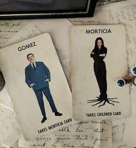 Vintage Addams Family Morticia And Gomez Game Cards 1965 Ephemera - Picture 1 of 6