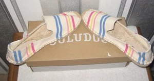 Soludos Candy Stripe Slipper Espadrilles smoking slippers UK small Size 4 - Picture 1 of 5