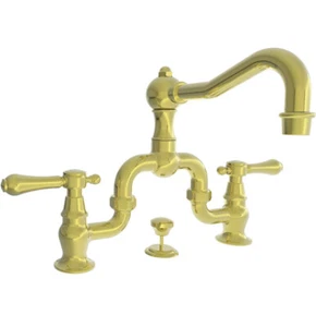Newport Brss Chesterfield Lever Bridge Polished Brass 1030B/03N Lavatory Faucet - Picture 1 of 3