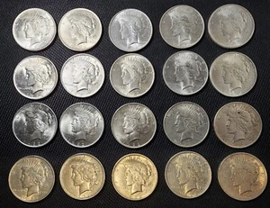 Peace Dollar Roll $20 Face 90% Silver Constitutional Silver 13 BU (Lot of 20) - Picture 1 of 9
