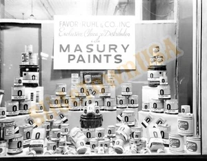 Vtg Large 8 x 10 Negative Favor Ruhl Co. Masury Paints Display Chicago IL N01360 - Picture 1 of 1