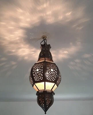 Lustre Marocain fer forgé lampe lanterne lu7 plafonnier applique luminaire 65 cm - Photo 1/4