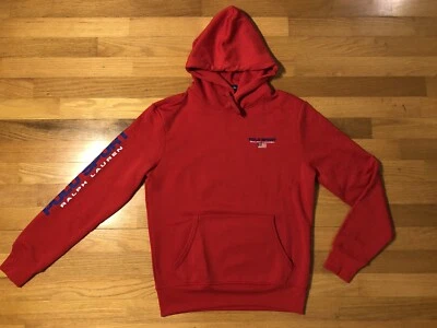 Nuevo S Polo Deportivo Ralph Lauren Clásico Bandera de Estados Unidos Rojo Sudadera con Capucha Pullover Foto 1 de 4