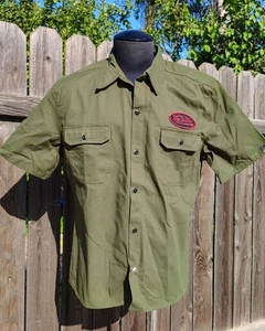Von Dutch Green Mechanic Button Up Shirt Men’s Large Originals NWT - Fast ship! - Picture 1 of 9