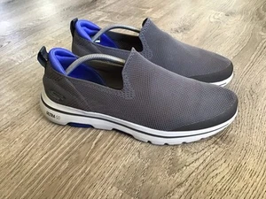 Skechers Mens Size 12 Goga Mat Air cooled Gray Loafer Comfort Shoes 55500 - Picture 1 of 13