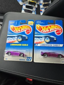 Hot Wheels Lamborghini Diablo RARO Lote De 2 Tarjetas Internacionales Lote De 2 Variatio - Imagen 1 de 8