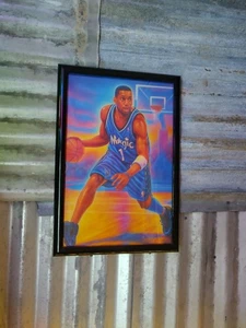 Tracy McGrady Orlando Magic Retro NBA Airbrush-Stil gerahmter Kunstdruck  - Bild 1 von 1
