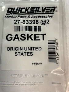 Mercury Quicksilver MerCap 27-83398 Water Pump Gasket Free Shipping! - Picture 1 of 2