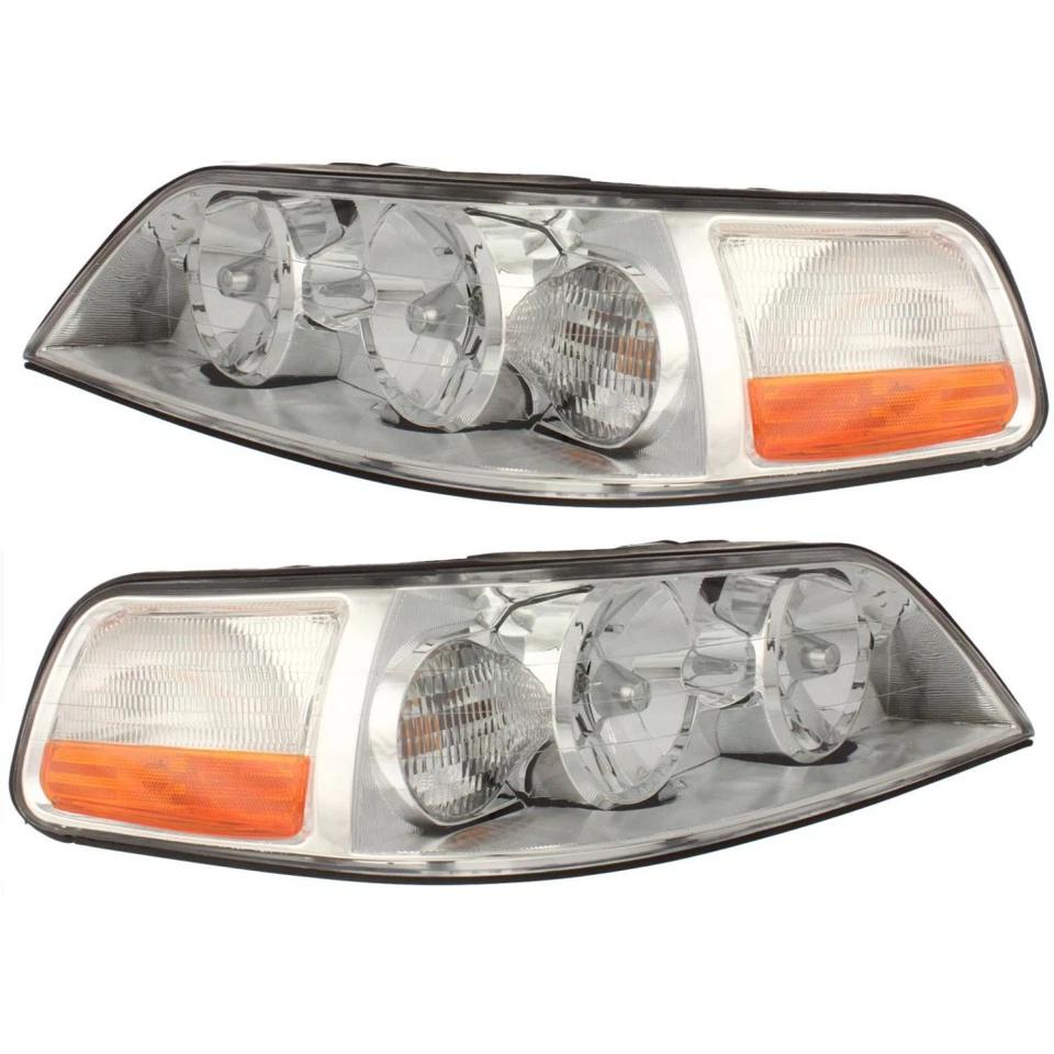 For 2003-2004 Lincoln Town Car Headlights Driver and Passenger | PAIR Foto 1 de 4