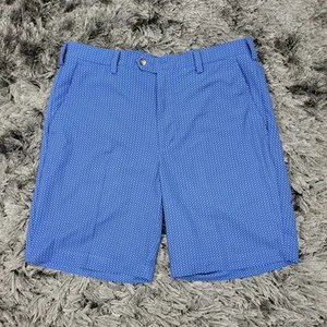 Donald Ross Sportswear Shorts Mens 36X9 Blue Printed Golf Thistle Stretch Chino - Picture 1 of 22