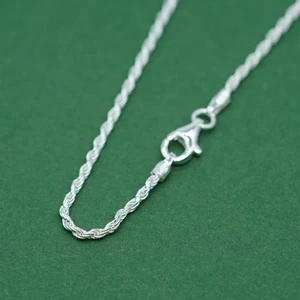 Zierliche Sterling Silber Seil Kette, zarte Silber Halskette, schlichte Kette - Bild 1 von 9