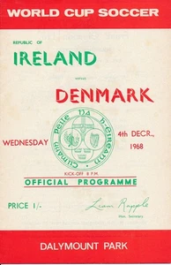 REPÚBLICA DE IRLANDA V Dinamarca (Clasificatorio Mundial) 1968 - Imagen 1 de 1