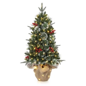 3FT Pre-Lit Christmas Tree with Cloth Bag Base & 78 Warm White Led Lights - Picture 1 of 7