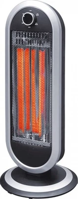 900W Stufa al Carbonio - Nero/Argento SDS 2 LIVELLI DI POTENZA E OSCILLAZIONE - Immagine 1 di 2