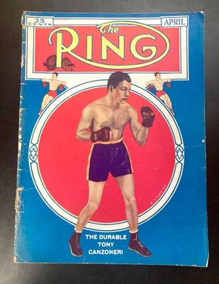 The Ring magazine April 1936, boxing, Tony Canzoneri - Image 1 of 4