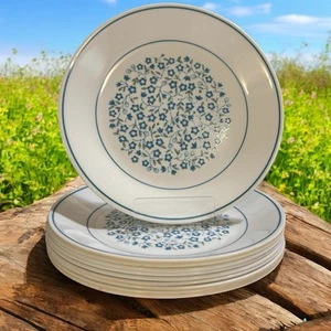 Corelle by Corning Blue Heather Floral Lunch Plates 8.5”” Vintage Lot Of 10 - Picture 1 of 5