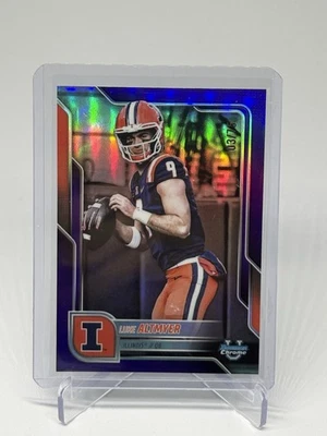 2025 BOWMAN U CHROME LUKE ALTMYER /75 1ST PURPLE REFRACTOR RC #17 ILLINOIS QB🔥 - Image 1 of 2