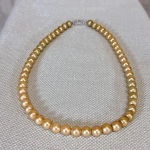 Gold Perlenkette Silber Gravur Clipse R gebraucht - Bild 1 von 6