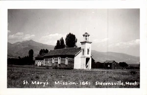 CARTOLINA RPPC CHIESA DI S. MARIA 1941 STEMENSVILLE MONTANA - Foto 1 di 1
