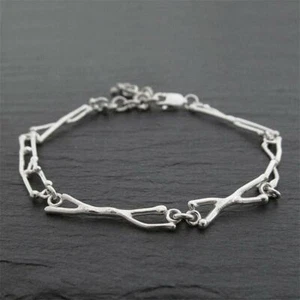 Andre Chenier Designer Argentium Sterling Silver Twig Link Bracelet - Picture 1 of 4