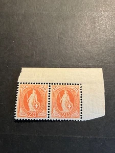 Switzerland Scott #82b never hinged pair - Picture 1 of 2