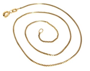 VINTAGE SCHÖNE 14K GELBGOLD EINZIGARTIGE BOX KETTE HALSKETTE LANG 15" 2,2 GRAMM - Bild 1 von 2